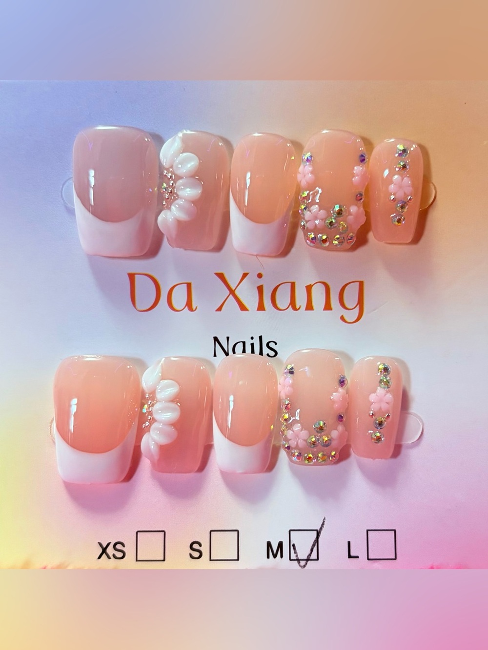 Floral Crystal Nail Set